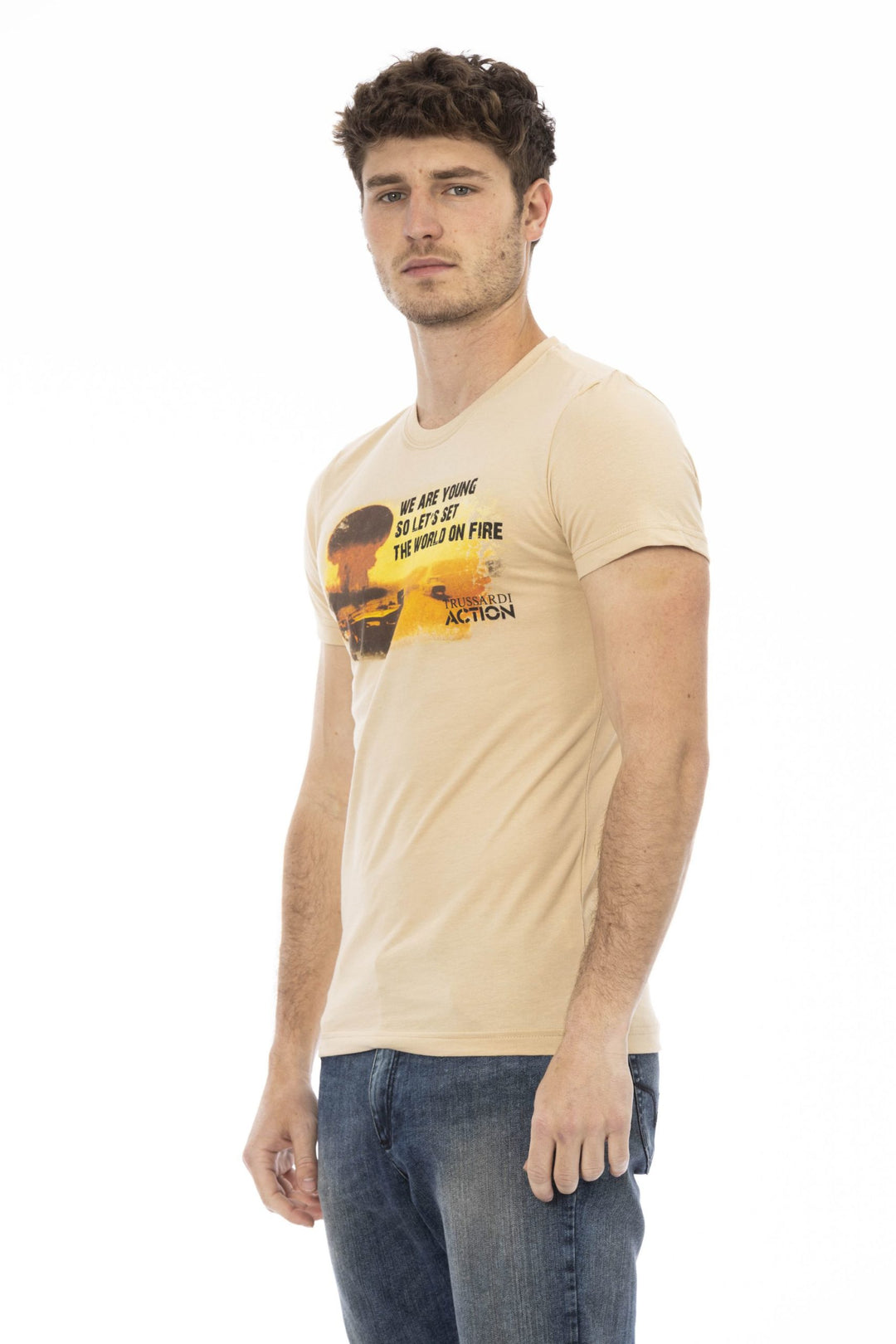 Trussardi Action Beige Cotton T-Shirt