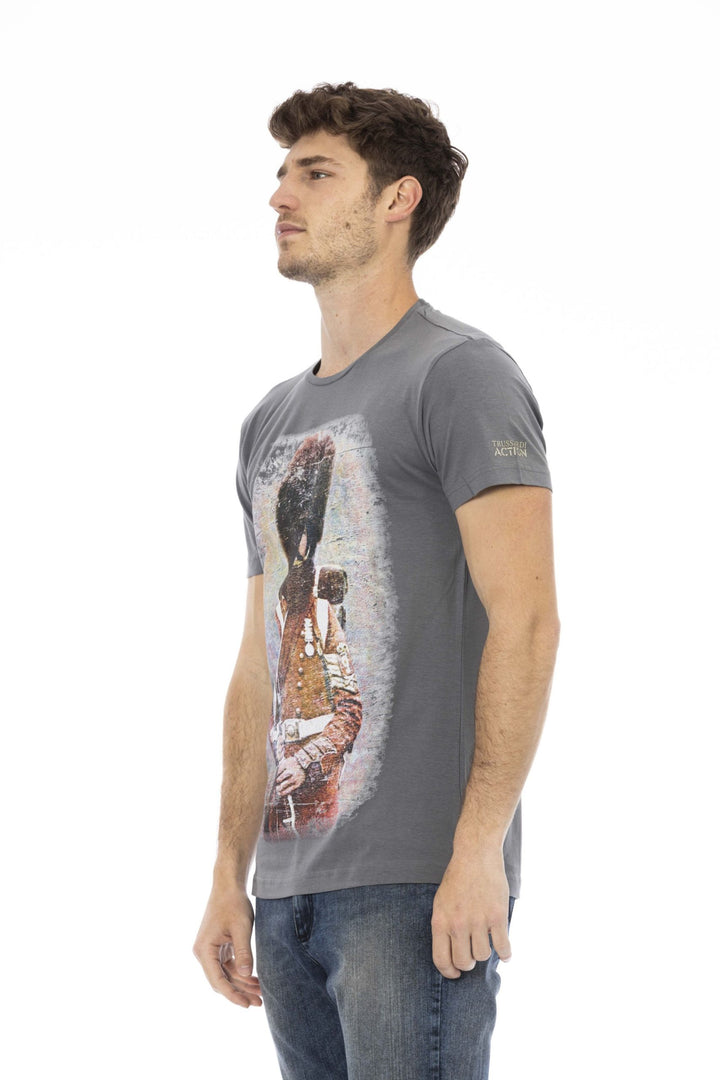 Trussardi Action Gray Cotton T-Shirt