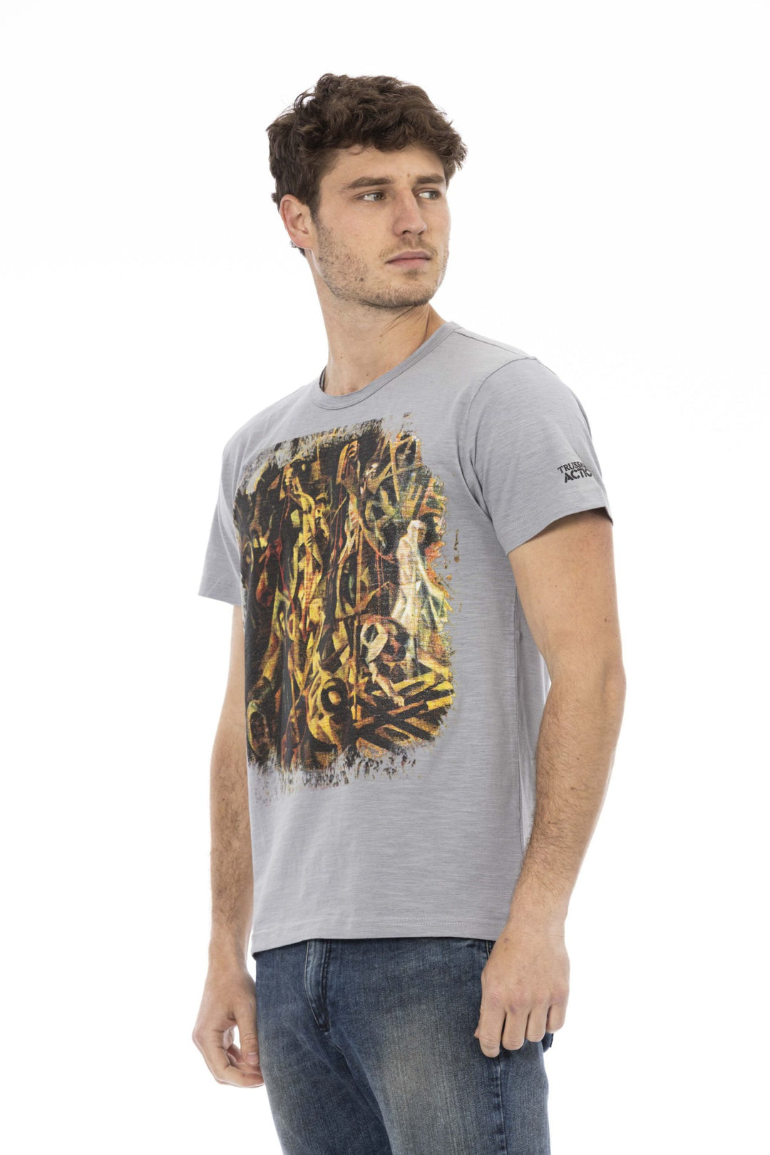 Trussardi Action Gray Cotton T-Shirt