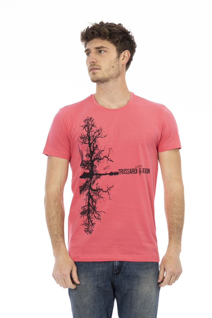 Trussardi Action Pink Cotton T-Shirt