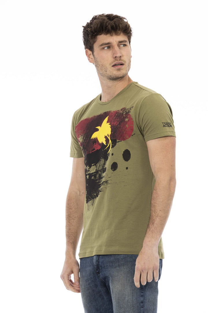 Trussardi Action Green Cotton T-Shirt