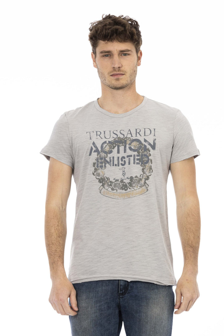 Trussardi Action Gray Cotton T-Shirt