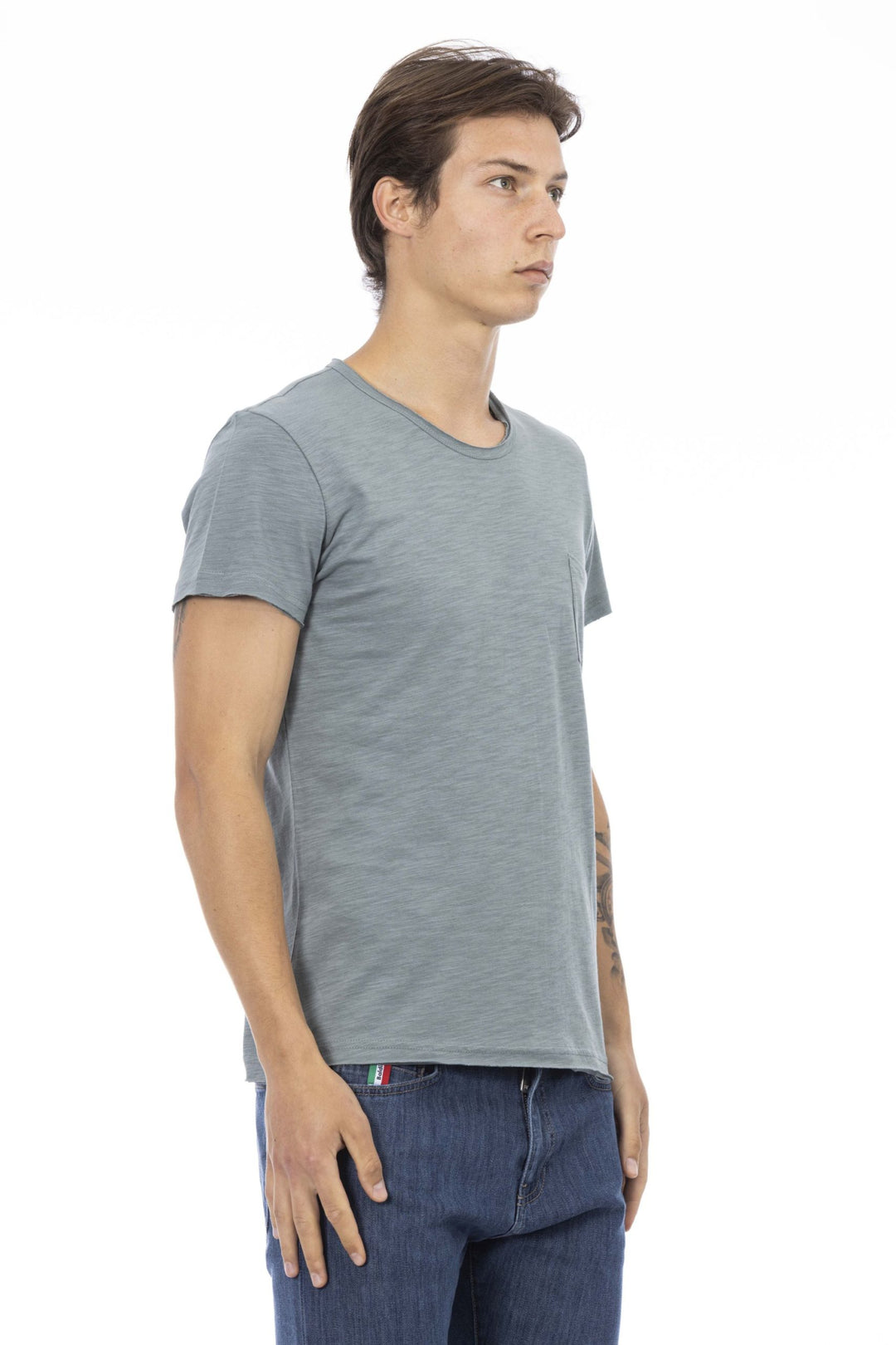 Trussardi Action Gray Cotton T-Shirt