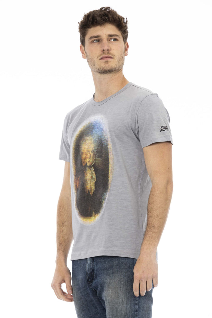 Trussardi Action Gray Cotton T-Shirt