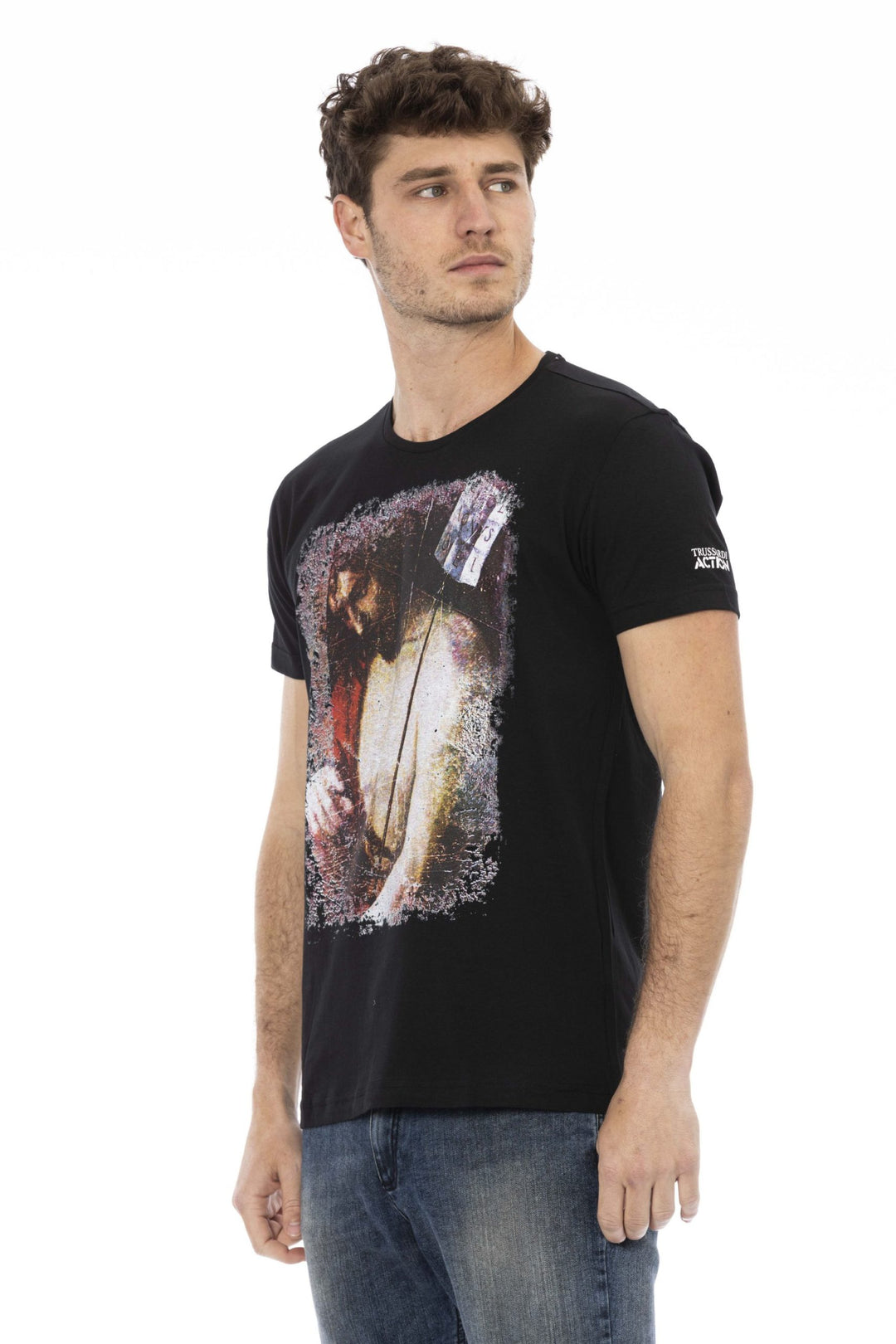 Trussardi Action Black Cotton T-Shirt