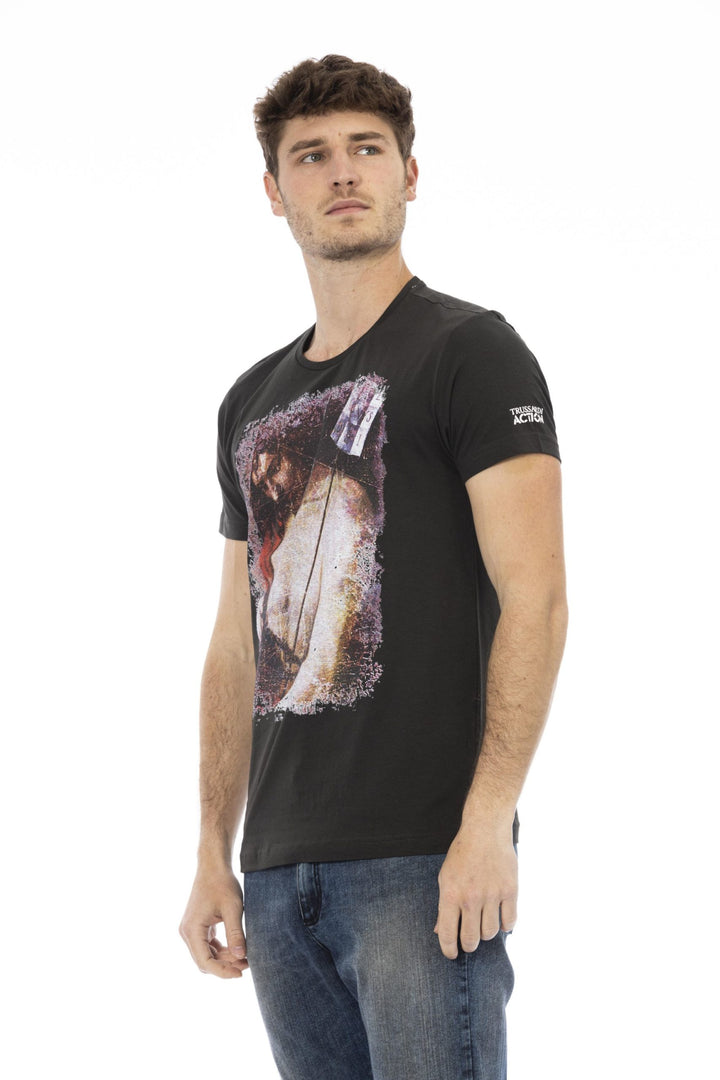 Trussardi Action Black Cotton T-Shirt