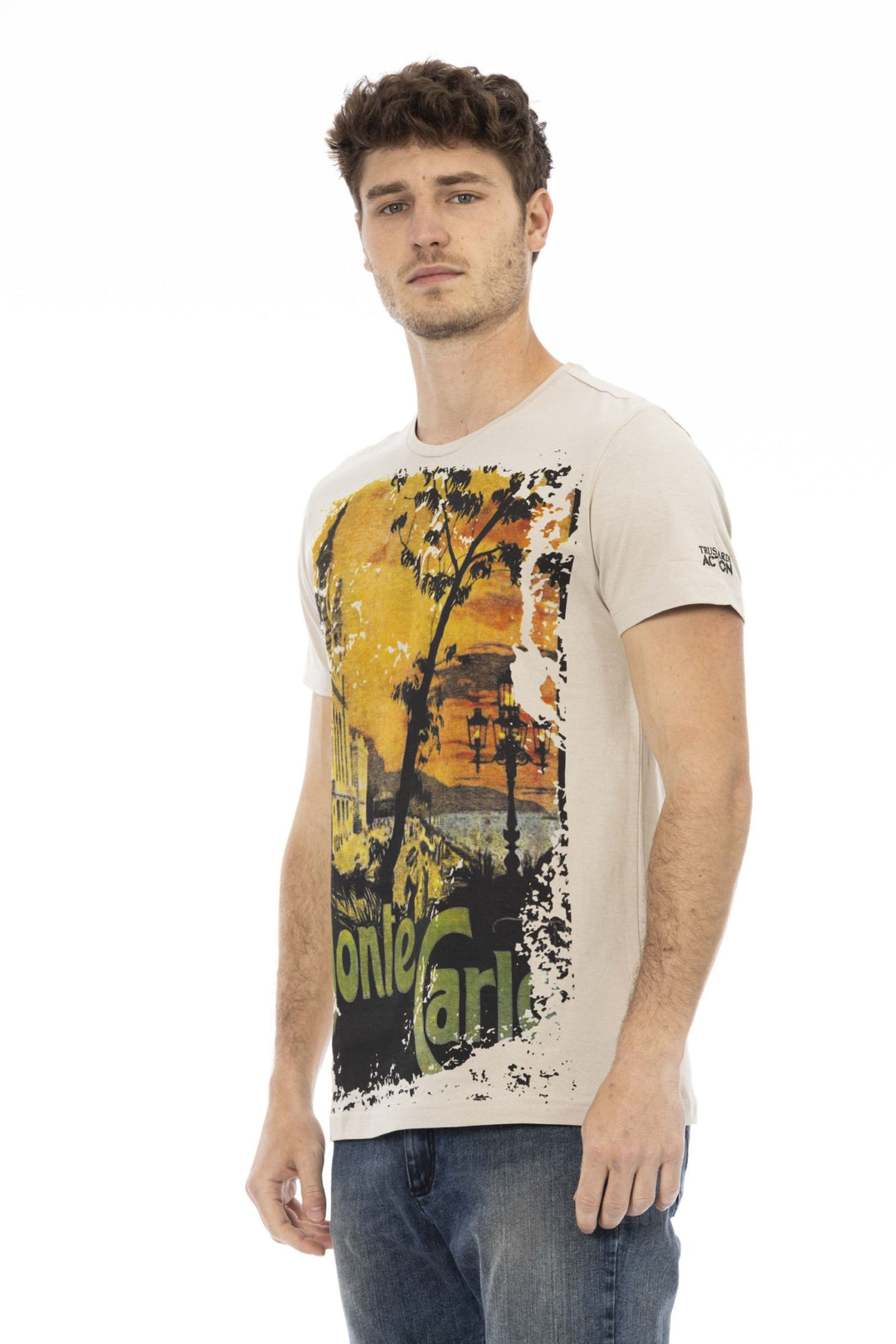 Trussardi Action Beige Cotton T-Shirt