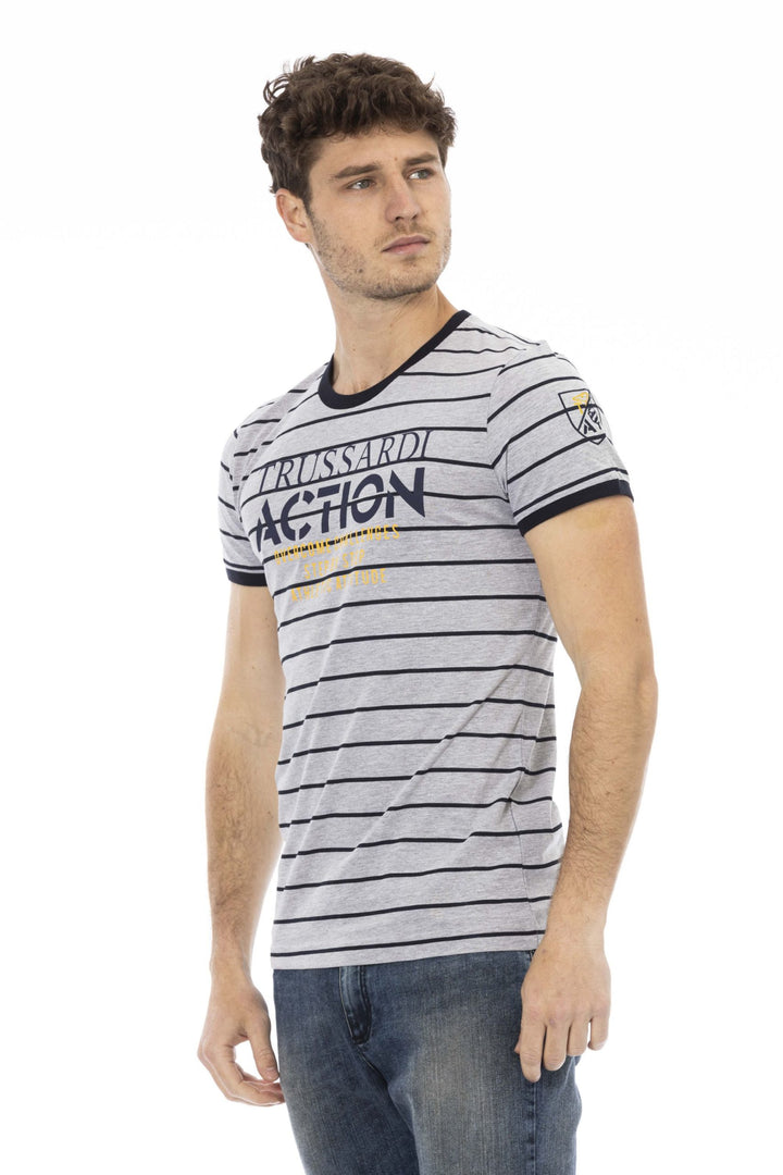 Trussardi Action Gray Cotton T-Shirt