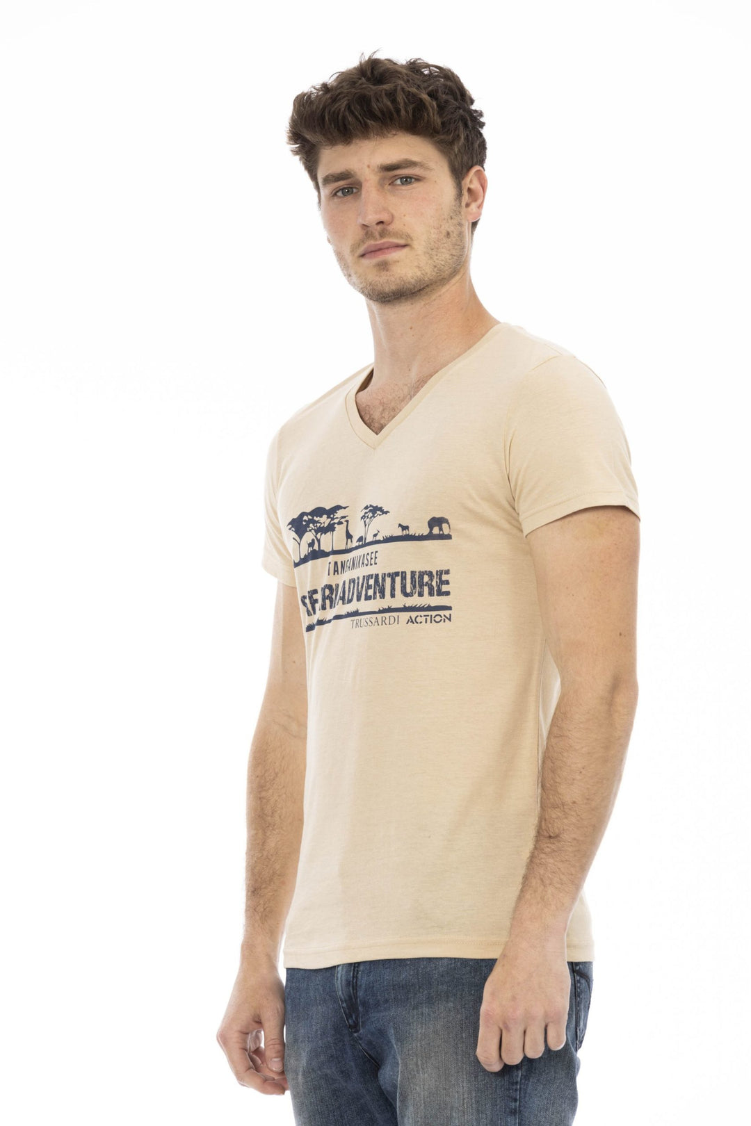 Trussardi Action Beige Cotton T-Shirt