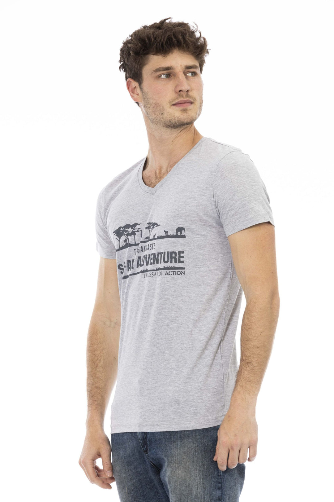 Trussardi Action Gray Cotton T-Shirt