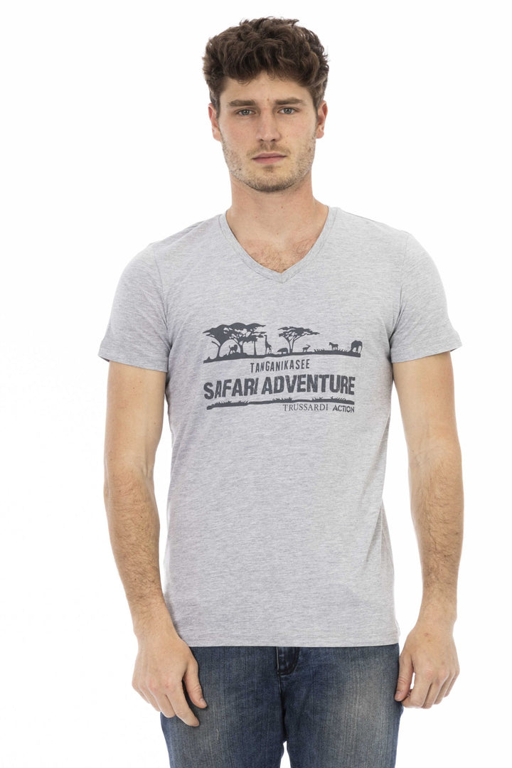 Trussardi Action Gray Cotton T-Shirt