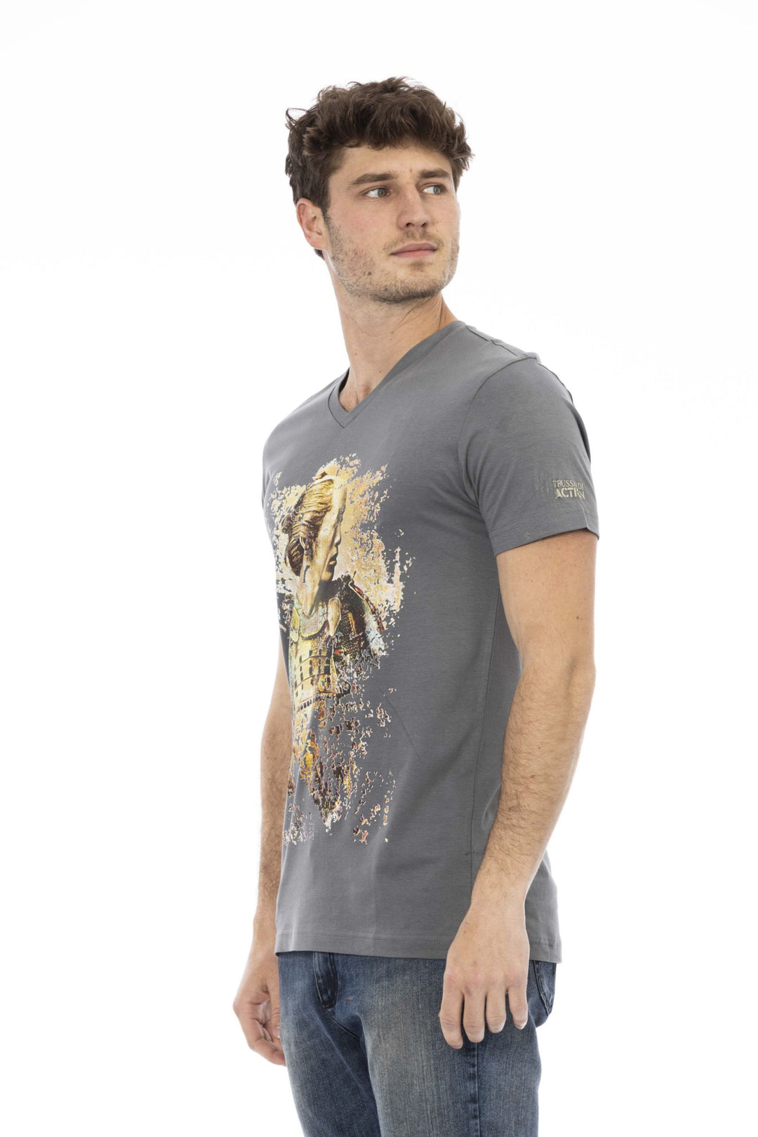 Trussardi Action Gray Cotton T-Shirt