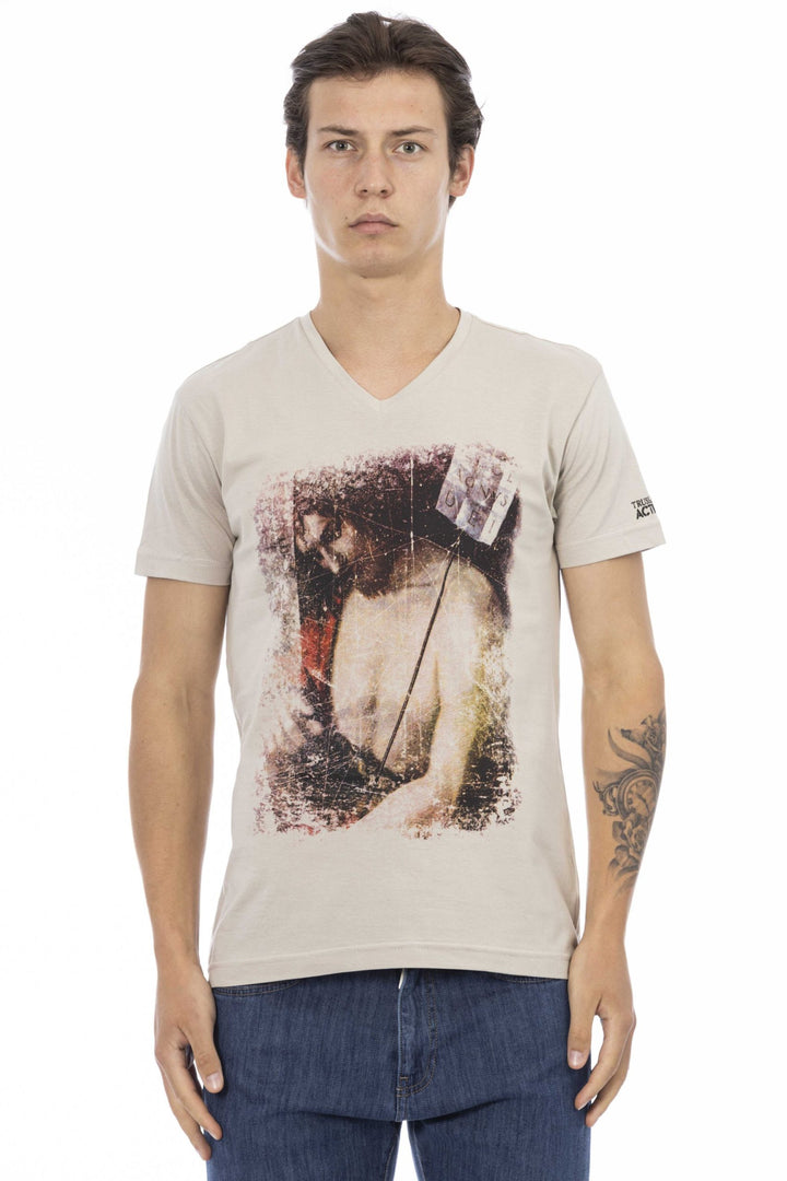 Trussardi Action Beige Cotton T-Shirt