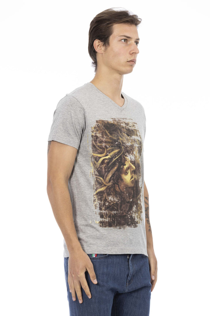 Trussardi Action Gray Cotton T-Shirt