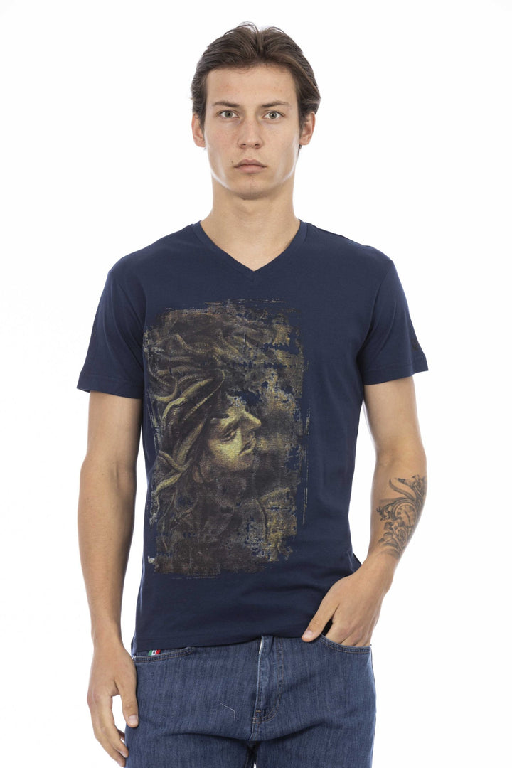 Trussardi Action Blue Cotton T-Shirt