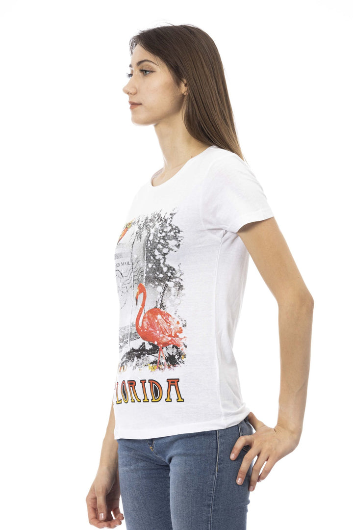 Trussardi Action White Cotton Tops & T-Shirt