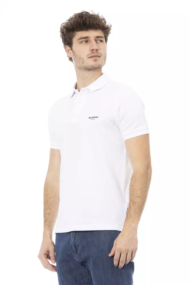 Baldinini Trend White Cotton Polo Shirt