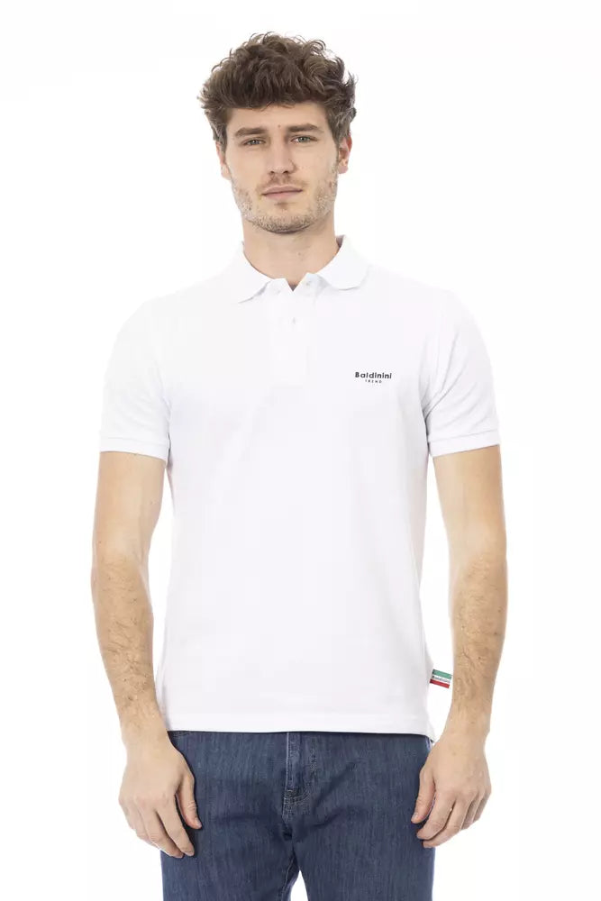 Baldinini Trend White Cotton Polo Shirt