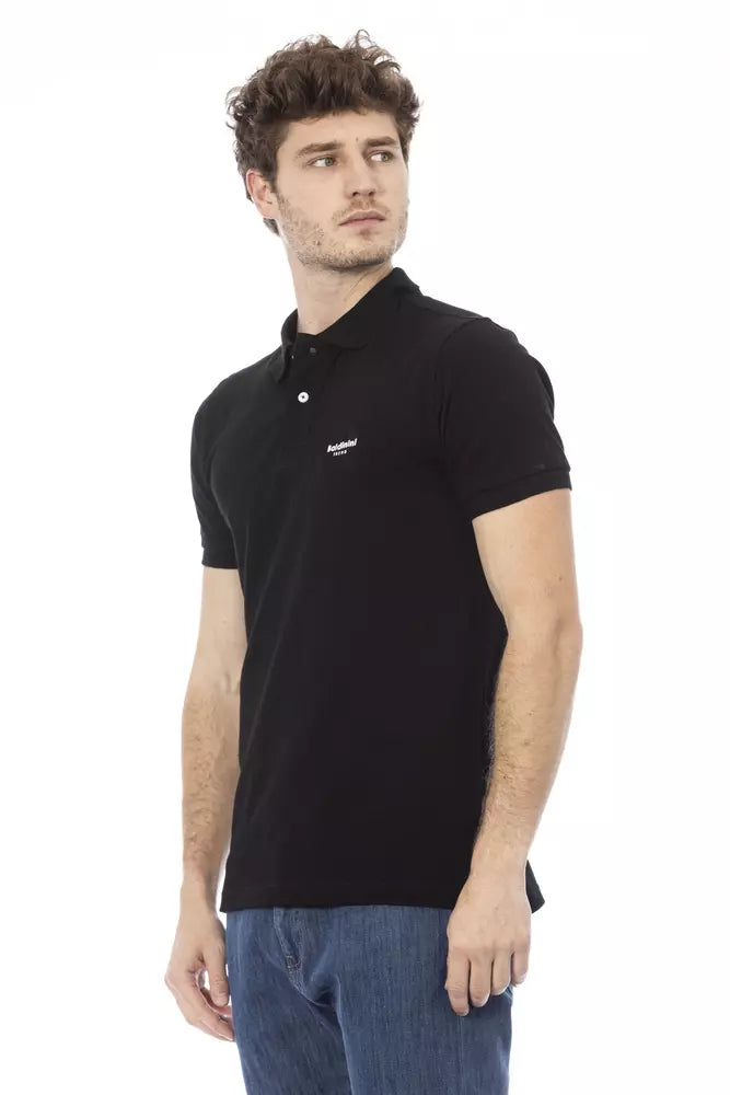 Baldinini Trend Black Cotton Polo Shirt