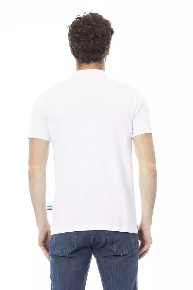 Baldinini Trend White Cotton Polo Shirt