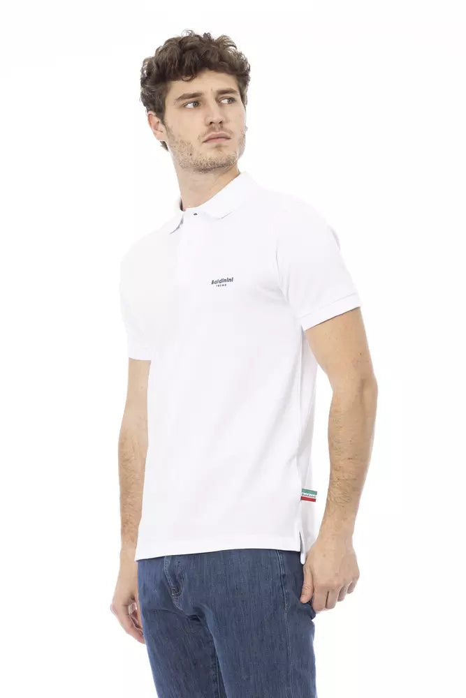 Baldinini Trend White Cotton Polo Shirt