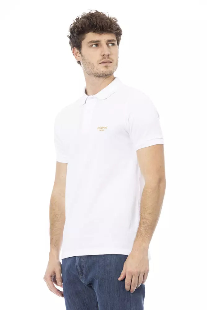 Baldinini Trend White Cotton Polo Shirt