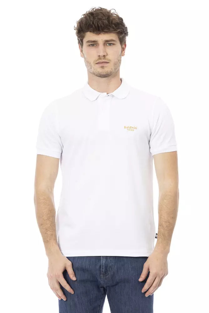 Baldinini Trend White Cotton Polo Shirt