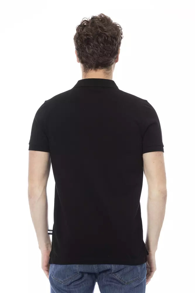 Baldinini Trend Black Cotton Polo Shirt