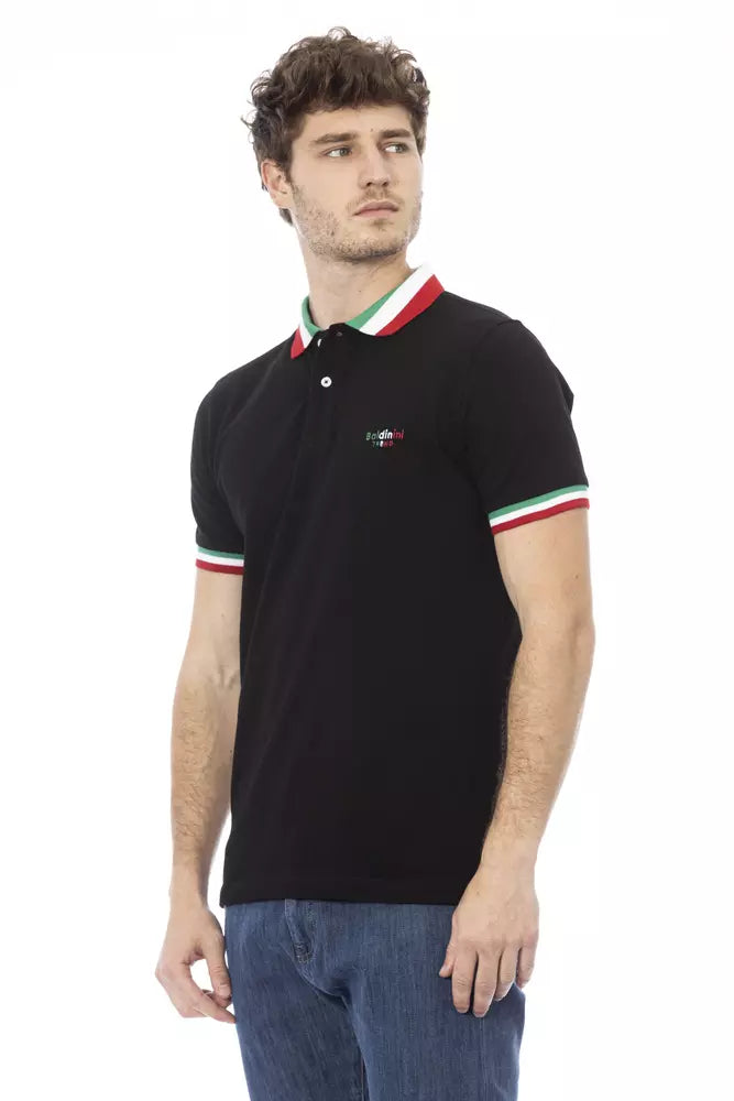 Baldinini Trend Black Cotton Polo Shirt