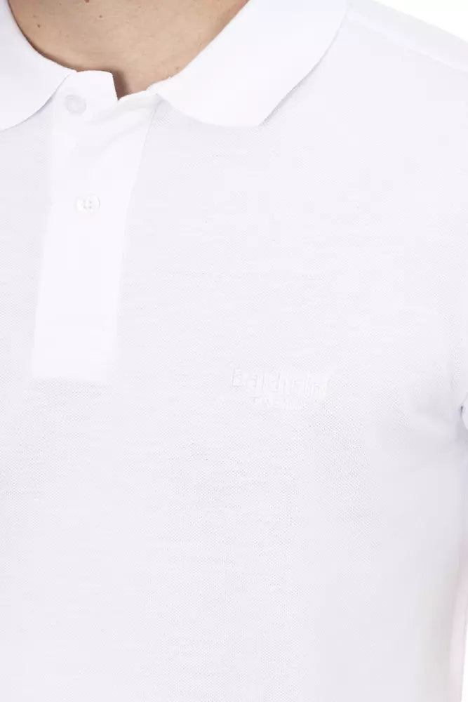 Baldinini Trend White Cotton Polo Shirt