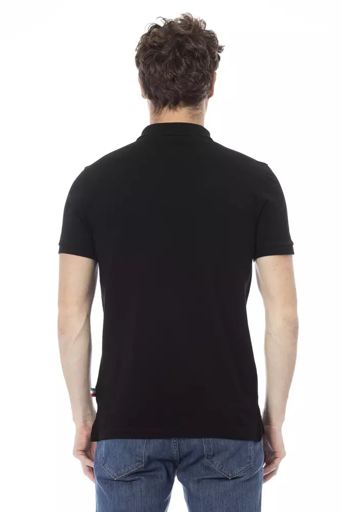 Baldinini Trend Black Cotton Polo Shirt