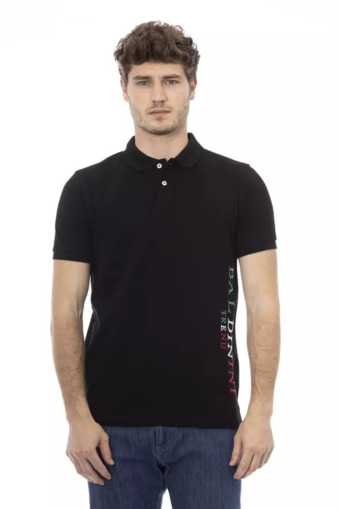 Baldinini Trend Black Cotton Polo Shirt