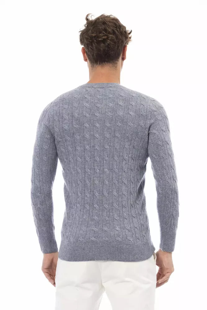 Alpha studio Light Blue Viscose Sweater