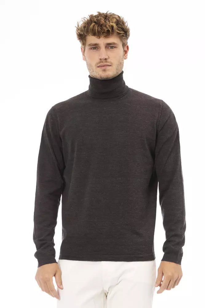 Alpha studio Brown Cotton Sweater