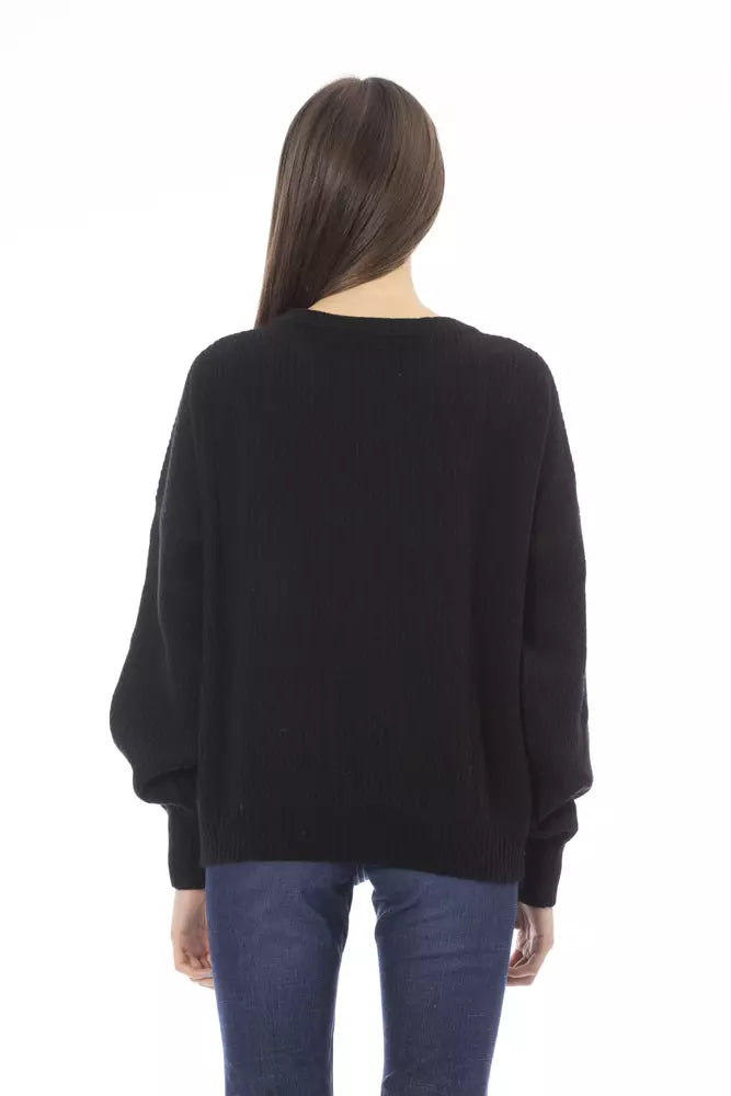 Baldinini Trend Black Wool Sweater