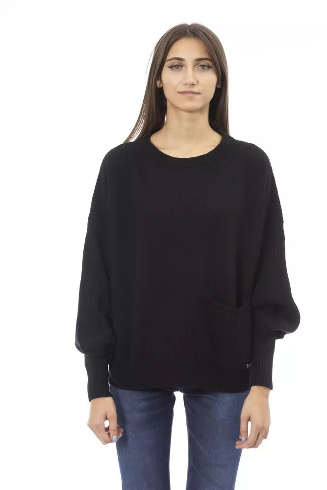 Baldinini Trend Black Wool Sweater