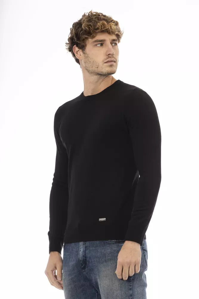 Baldinini Trend Black Wool Sweater