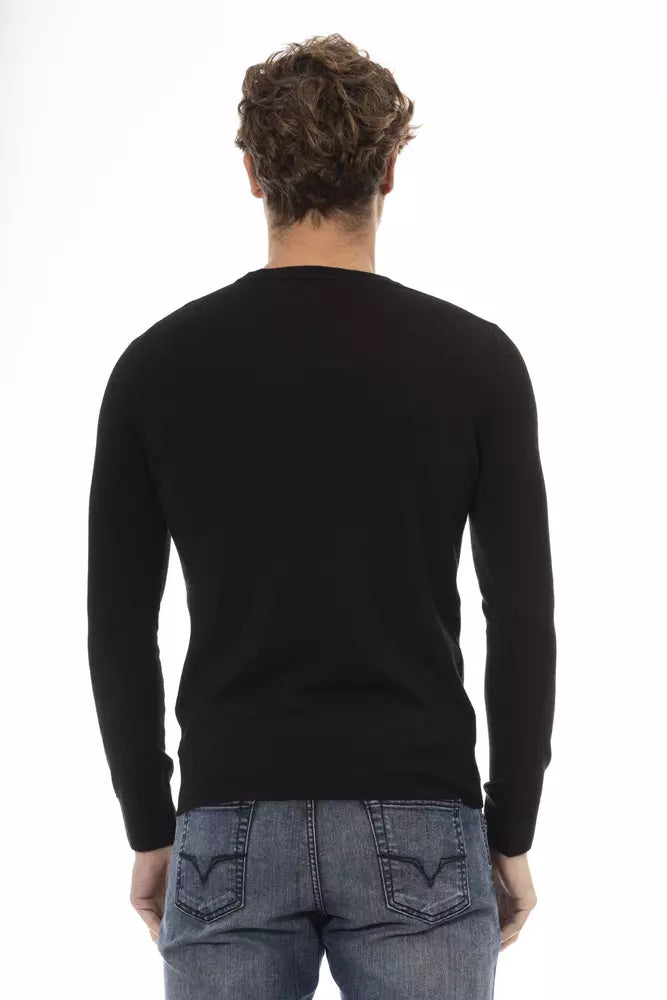 Baldinini Trend Black Wool Sweater