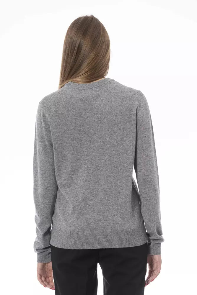 Baldinini Trend Gray Viscose Sweater