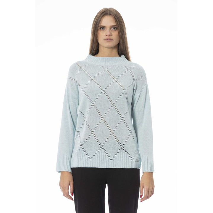 Baldinini Trend Light Blue Wool Sweater