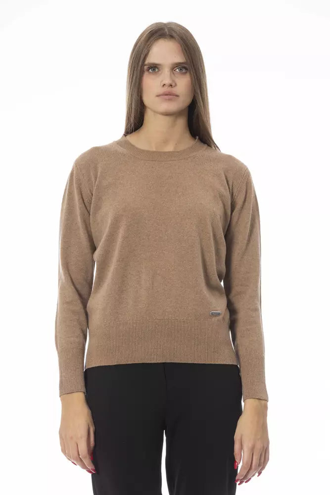 Baldinini Trend Beige Wool Sweater