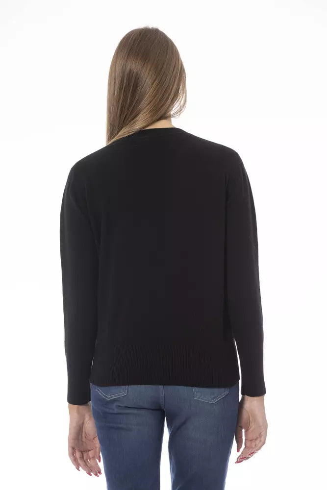 Baldinini Trend Black Wool Sweater