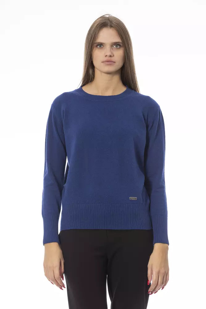 Baldinini Trend Blue Wool Sweater