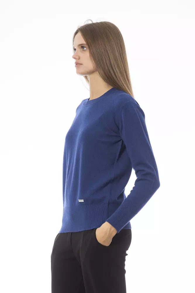 Baldinini Trend Blue Wool Sweater