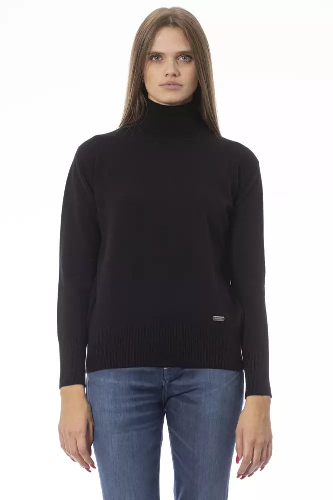 Baldinini Trend Black Wool Sweater