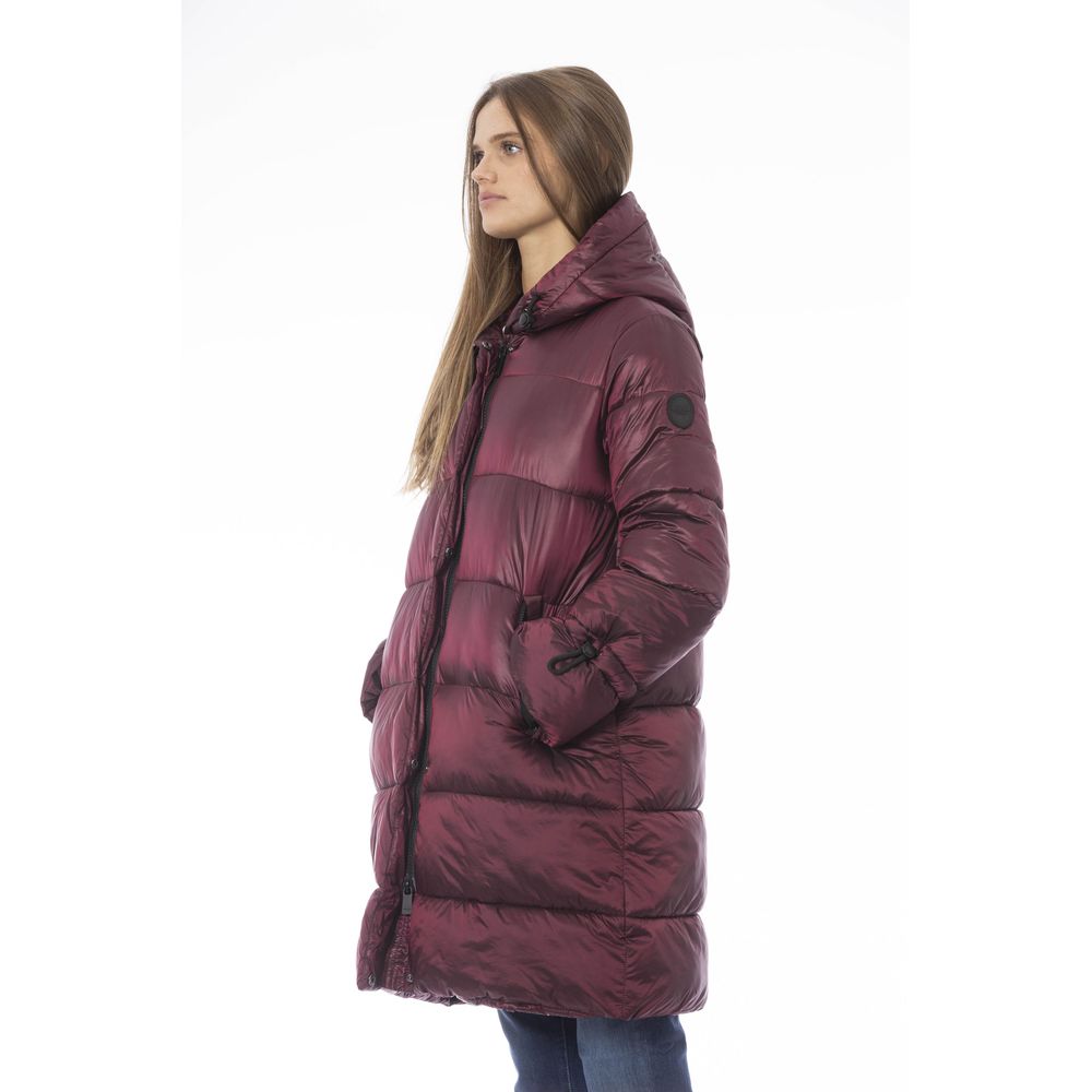 Baldinini Trend Burgundy Nylon Jackets & Coat