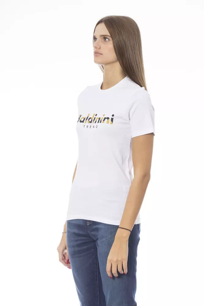 Baldinini Trend White Cotton Tops & T-Shirt