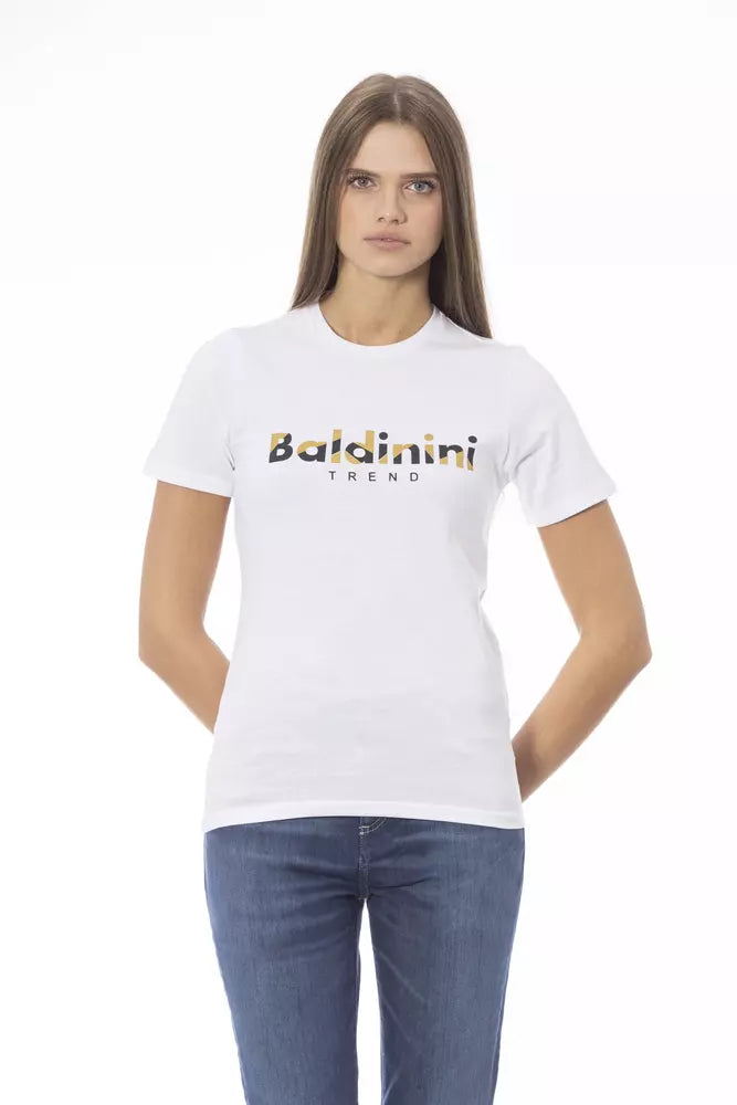 Baldinini Trend White Cotton Tops & T-Shirt