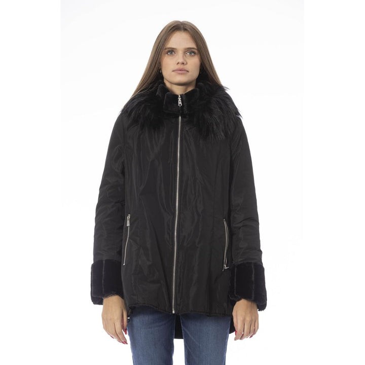 Baldinini Trend Black Polyester Jackets & Coat