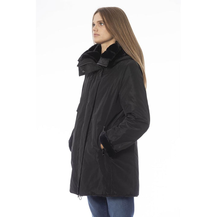 Baldinini Trend Black Polyester Jackets & Coat